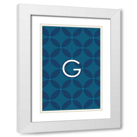 Initials Pattern G White Modern Wood Framed Art Print with Double Matting by Art Licensing Studio