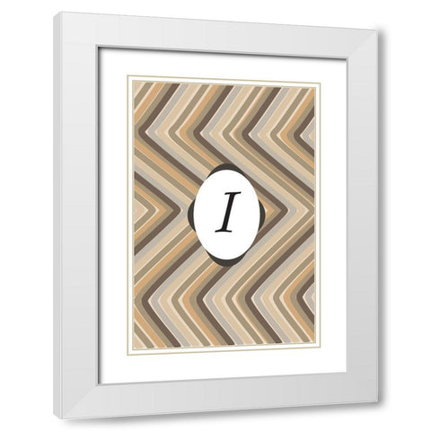 Initials Pattern I White Modern Wood Framed Art Print with Double Matting by Art Licensing Studio