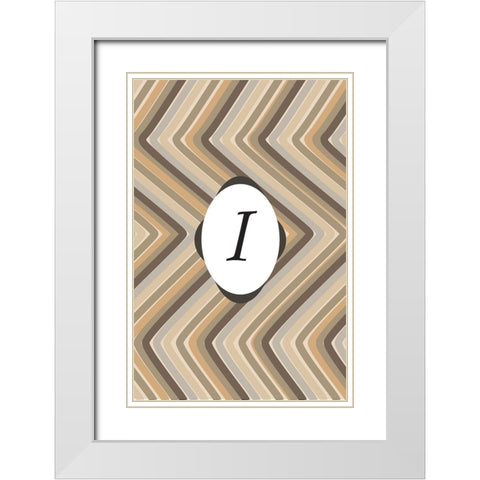 Initials Pattern I White Modern Wood Framed Art Print with Double Matting by Art Licensing Studio