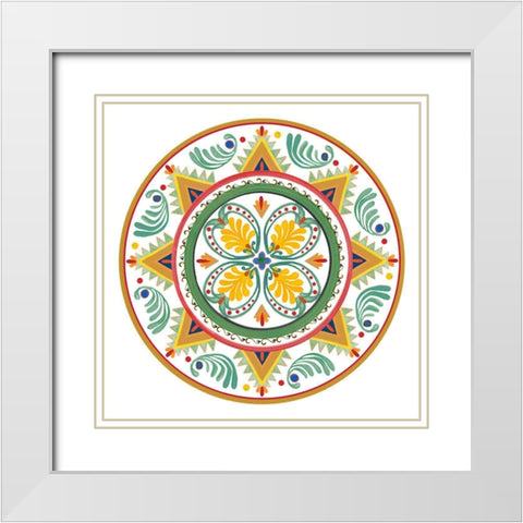Talavera de Moda 1 White Modern Wood Framed Art Print with Double Matting by Art Licensing Studio