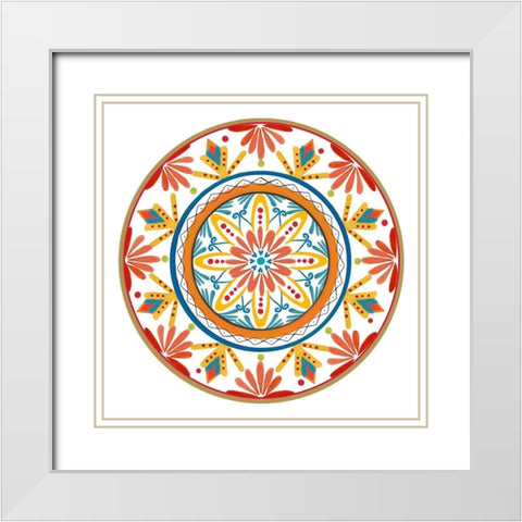 Talavera de Moda III White Modern Wood Framed Art Print with Double Matting by Art Licensing Studio