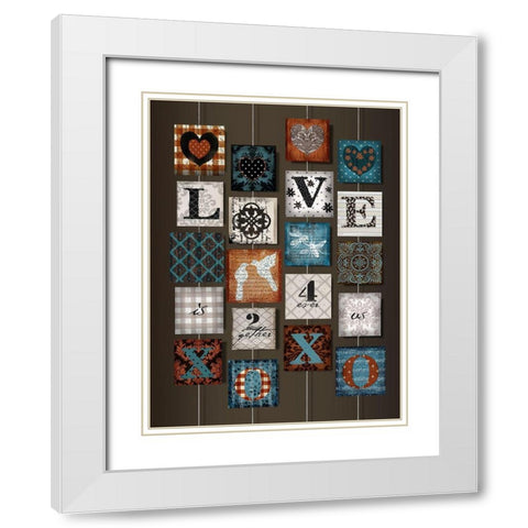 Love on Strings White Modern Wood Framed Art Print with Double Matting by Art Licensing Studio