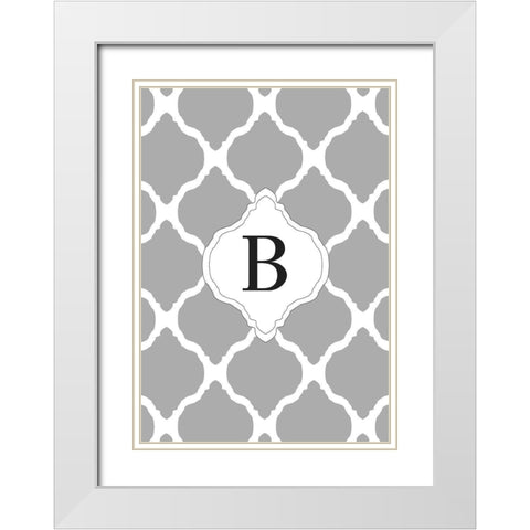 B White Modern Wood Framed Art Print with Double Matting by Art Licensing Studio