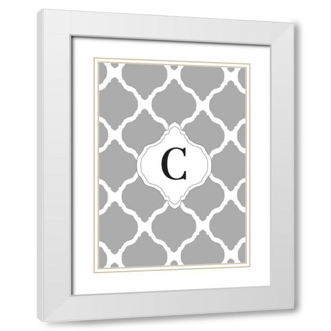 C White Modern Wood Framed Art Print with Double Matting by Art Licensing Studio