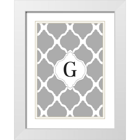 G White Modern Wood Framed Art Print with Double Matting by Art Licensing Studio
