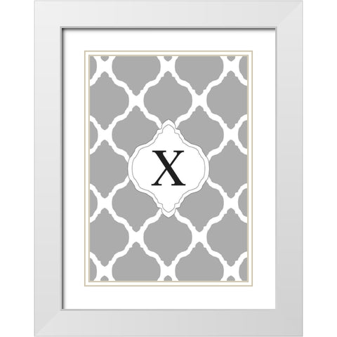 X White Modern Wood Framed Art Print with Double Matting by Art Licensing Studio
