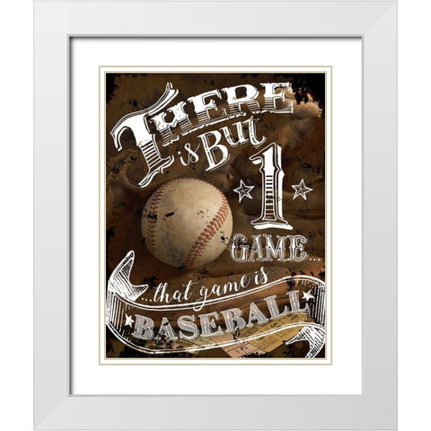 that Game is Baseball White Modern Wood Framed Art Print with Double Matting by Art Licensing Studio