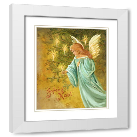 Candle Lighting Angel White Modern Wood Framed Art Print with Double Matting by Art Licensing Studio