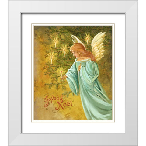 Candle Lighting Angel White Modern Wood Framed Art Print with Double Matting by Art Licensing Studio