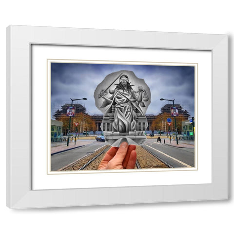 Pencil Vs Camera - Justice White Modern Wood Framed Art Print with Double Matting by Heine, Ben