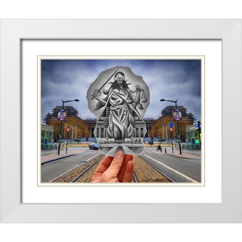 Pencil Vs Camera - Justice White Modern Wood Framed Art Print with Double Matting by Heine, Ben