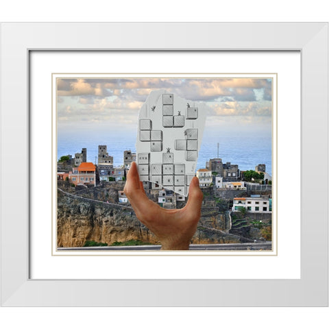 Pencil Vs Camera - Tetris White Modern Wood Framed Art Print with Double Matting by Heine, Ben