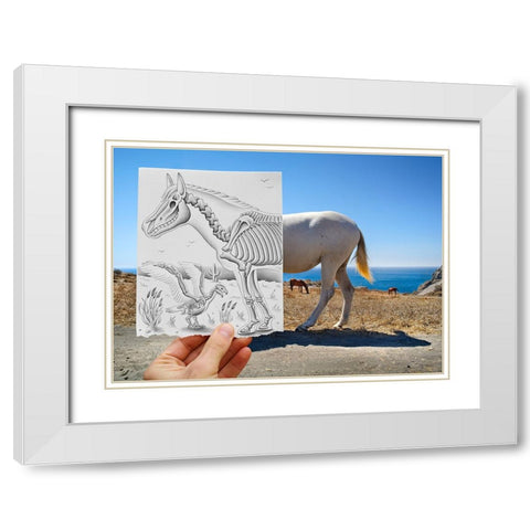 Pencil Vs Camera 40 - The Skeletons White Modern Wood Framed Art Print with Double Matting by Heine, Ben