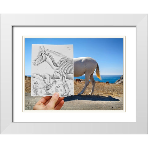 Pencil Vs Camera 40 - The Skeletons White Modern Wood Framed Art Print with Double Matting by Heine, Ben