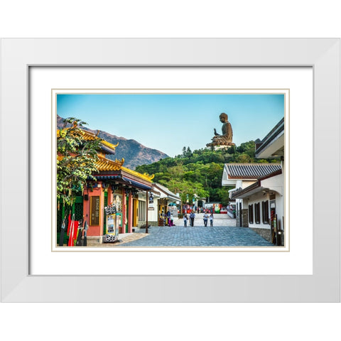 Buddha - Hong Kong White Modern Wood Framed Art Print with Double Matting by Heine, Ben