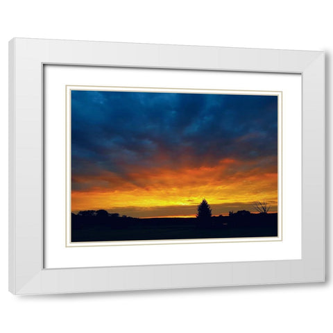 Sunset White Modern Wood Framed Art Print with Double Matting by Heine, Ben