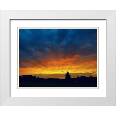 Sunset White Modern Wood Framed Art Print with Double Matting by Heine, Ben