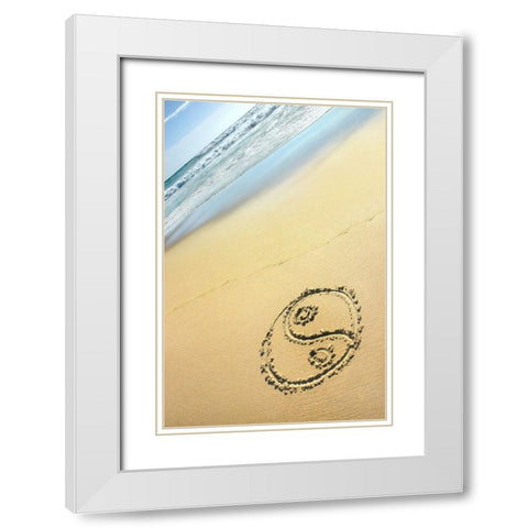 Yin and Yan White Modern Wood Framed Art Print with Double Matting by Heine, Ben