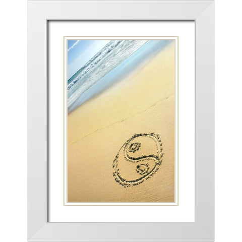 Yin and Yan White Modern Wood Framed Art Print with Double Matting by Heine, Ben