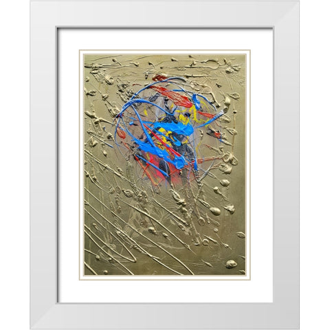 Blue Effusion White Modern Wood Framed Art Print with Double Matting by Heine, Ben