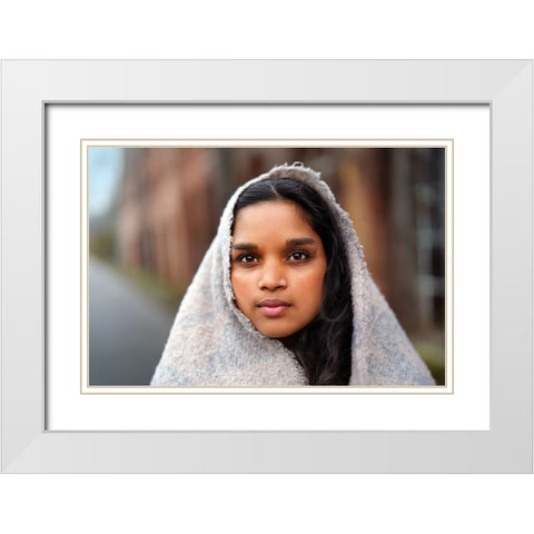 Elia 7 White Modern Wood Framed Art Print with Double Matting by Heine, Ben