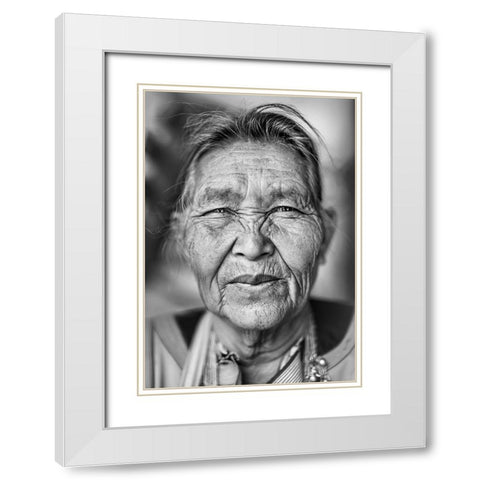 Lizu Woman 2 in Thailand - Ethnic Minority White Modern Wood Framed Art Print with Double Matting by Heine, Ben