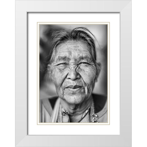 Lizu Woman 2 in Thailand - Ethnic Minority White Modern Wood Framed Art Print with Double Matting by Heine, Ben