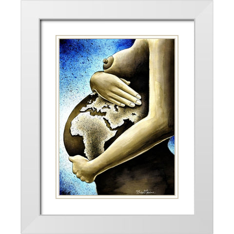 Mother Africa 1 White Modern Wood Framed Art Print with Double Matting by Heine, Ben