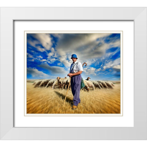 The Shephards Call White Modern Wood Framed Art Print with Double Matting by Heine, Ben