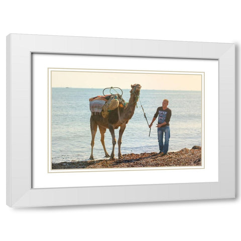 Tunisia 45 White Modern Wood Framed Art Print with Double Matting by Heine, Ben