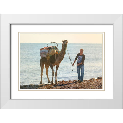 Tunisia 45 White Modern Wood Framed Art Print with Double Matting by Heine, Ben