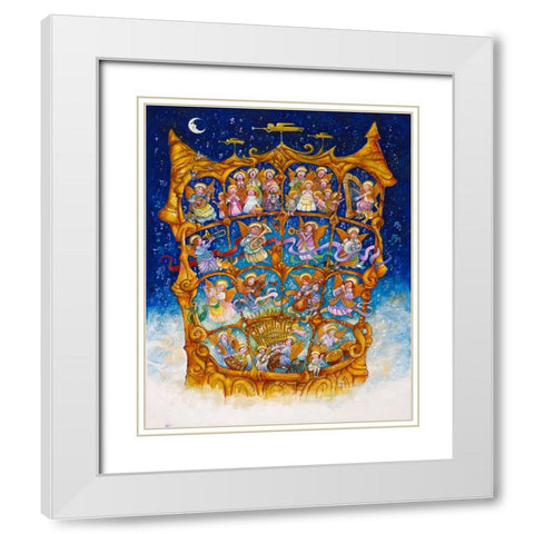 And The Angels Sing White Modern Wood Framed Art Print with Double Matting by Bell, Bill