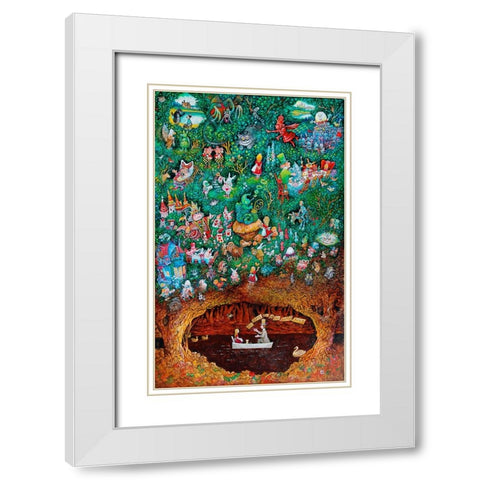 There Once Was A Girl Named Alice White Modern Wood Framed Art Print with Double Matting by Bell, Bill