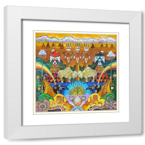 Monument Valley White Modern Wood Framed Art Print with Double Matting by Bell, Bill