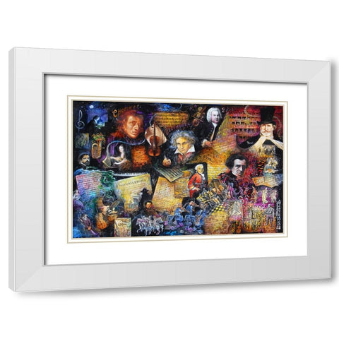 Art of Music White Modern Wood Framed Art Print with Double Matting by Bell, Bill