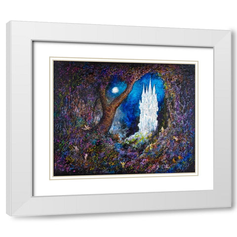 The Fairie Castle White Modern Wood Framed Art Print with Double Matting by Bell, Bill