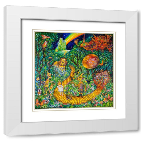 Yellow Brick Road White Modern Wood Framed Art Print with Double Matting by Bell, Bill