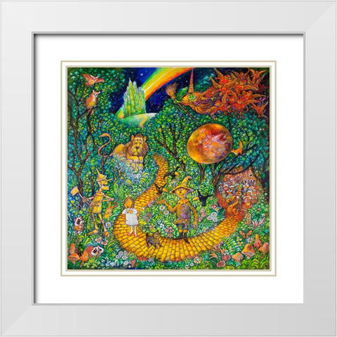 Yellow Brick Road White Modern Wood Framed Art Print with Double Matting by Bell, Bill
