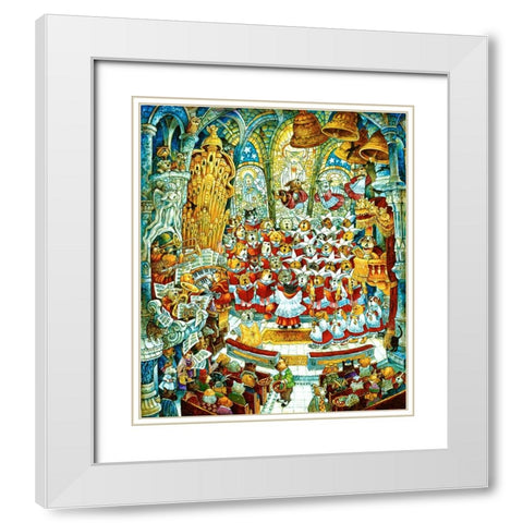 Howl-A-Lujah White Modern Wood Framed Art Print with Double Matting by Bell, Bill