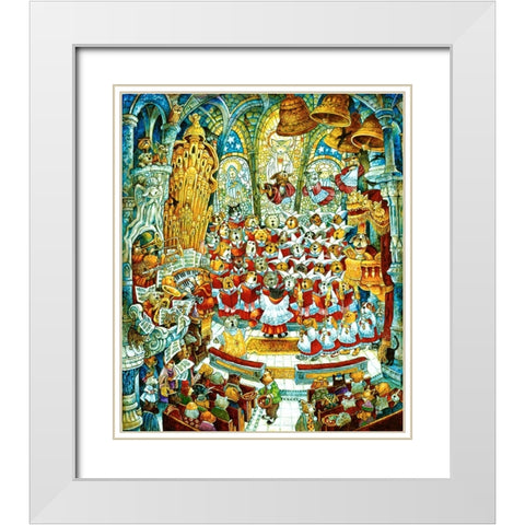 Howl-A-Lujah White Modern Wood Framed Art Print with Double Matting by Bell, Bill