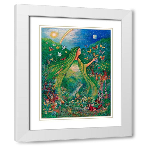 Mother Nature White Modern Wood Framed Art Print with Double Matting by Bell, Bill