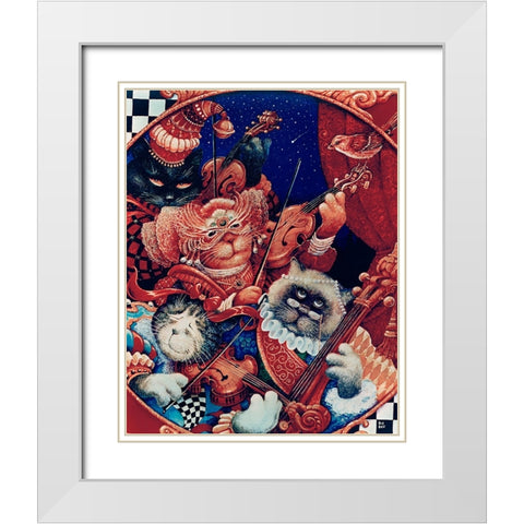 9 White Modern Wood Framed Art Print with Double Matting by Bell, Bill