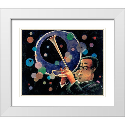 Dizzy White Modern Wood Framed Art Print with Double Matting by Bell, Bill