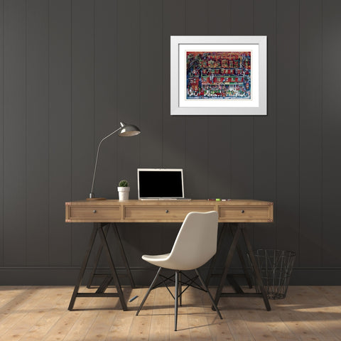 Neighborhood White Modern Wood Framed Art Print with Double Matting by Bell, Bill