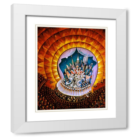 Radio City White Modern Wood Framed Art Print with Double Matting by Bell, Bill