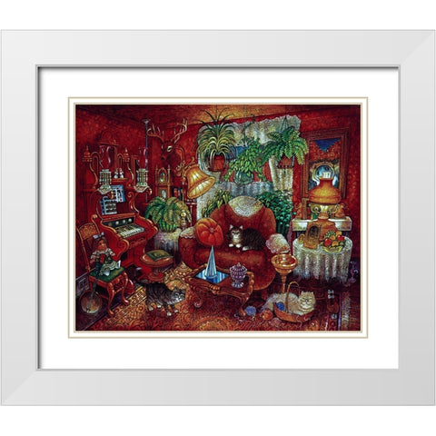 Red Room White Modern Wood Framed Art Print with Double Matting by Bell, Bill