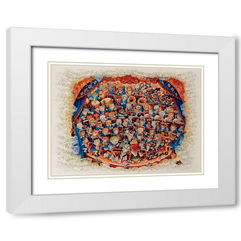 Beethoven White Modern Wood Framed Art Print with Double Matting by Bell, Bill