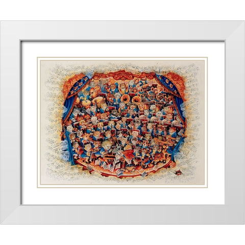 Beethoven White Modern Wood Framed Art Print with Double Matting by Bell, Bill