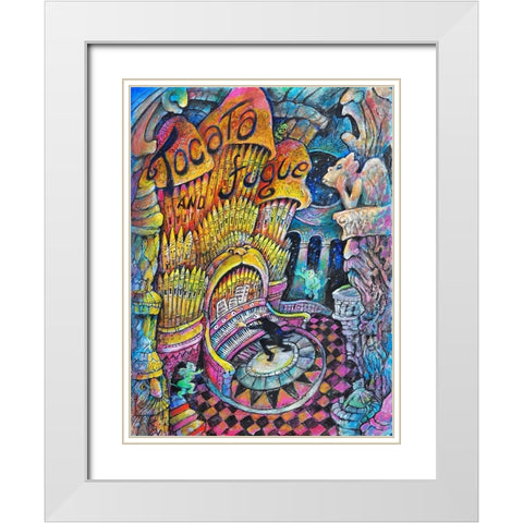 Tocatat and Fugue White Modern Wood Framed Art Print with Double Matting by Bell, Bill