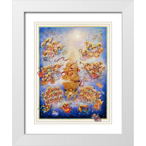 A Symphony Of Angels White Modern Wood Framed Art Print with Double Matting by Bell, Bill